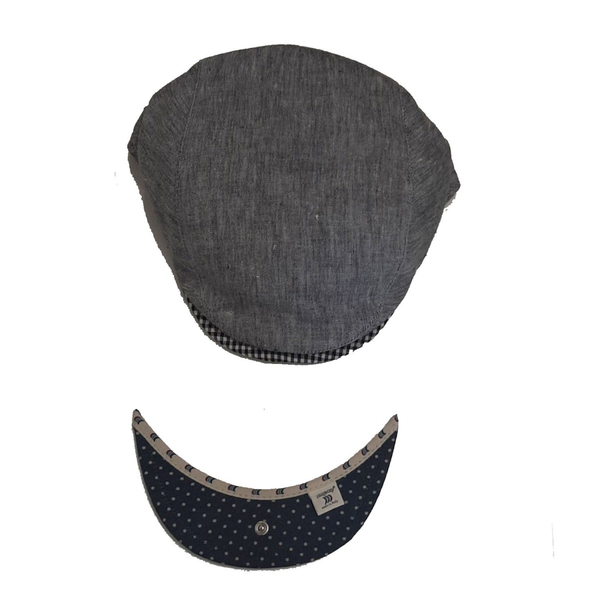 Cappello Coppola Uomo – Snap Cap – Estiva Grigio Lino con visiera intercambiabile Taglia 56 - immagine 2