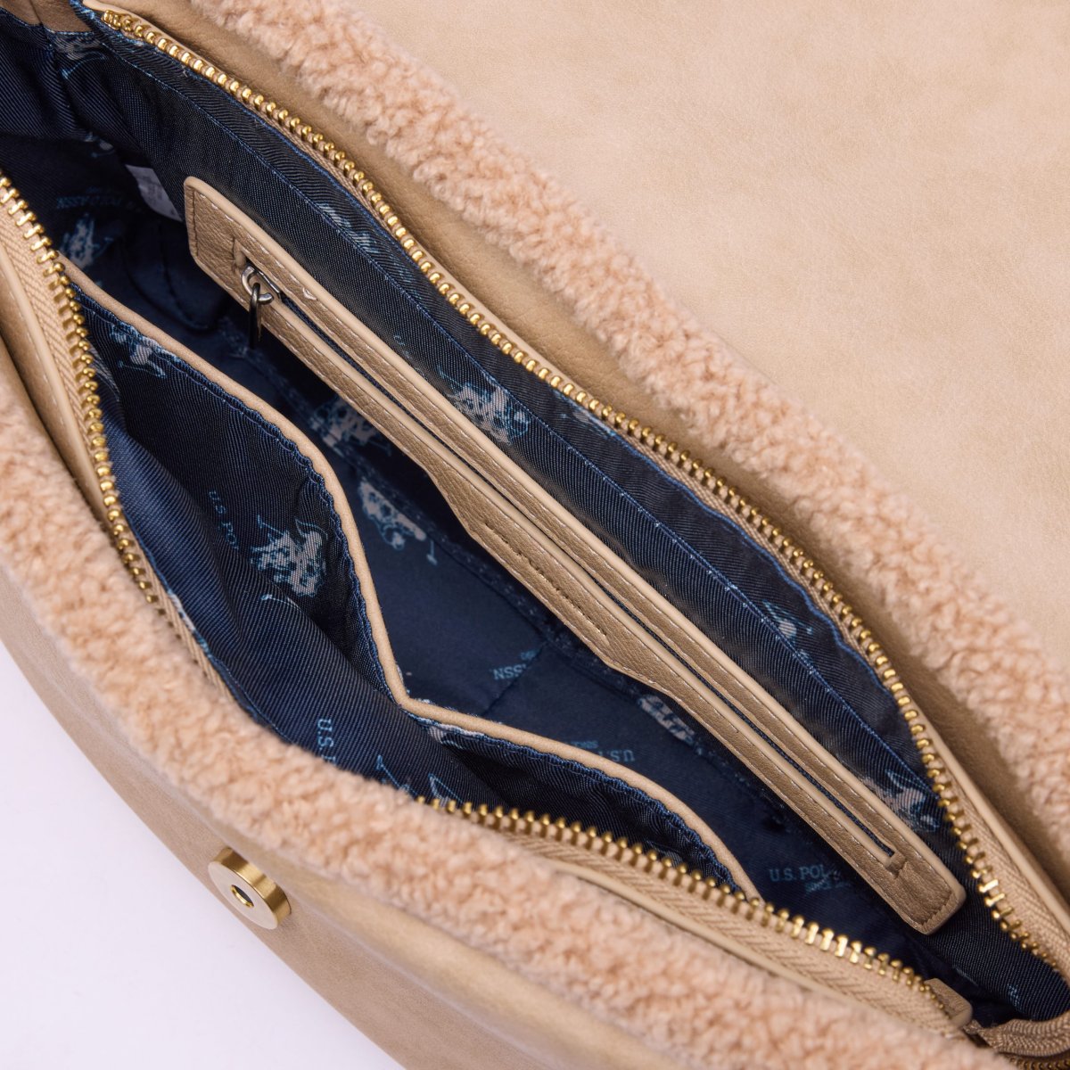 Borsa donna U.S. Polo Assn. Holly Flap Bag Beige - immagine 5