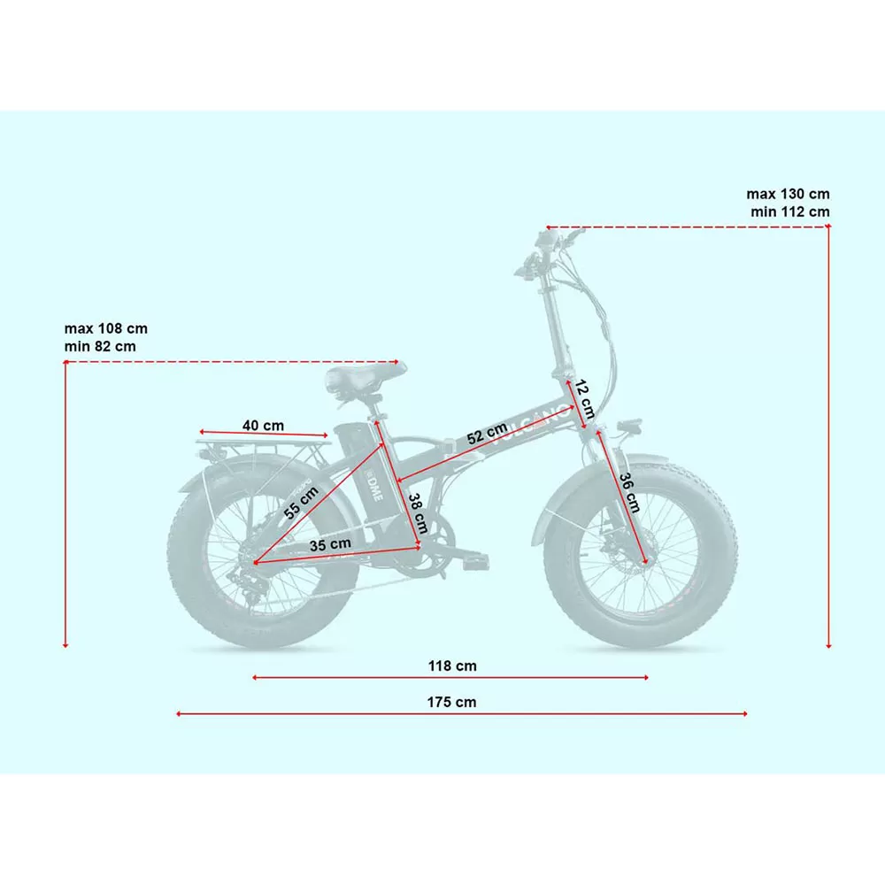 DME FAT BIKE ELETTRICA VULCANO DELUXE V2.4.6 500W NERO - immagine 3